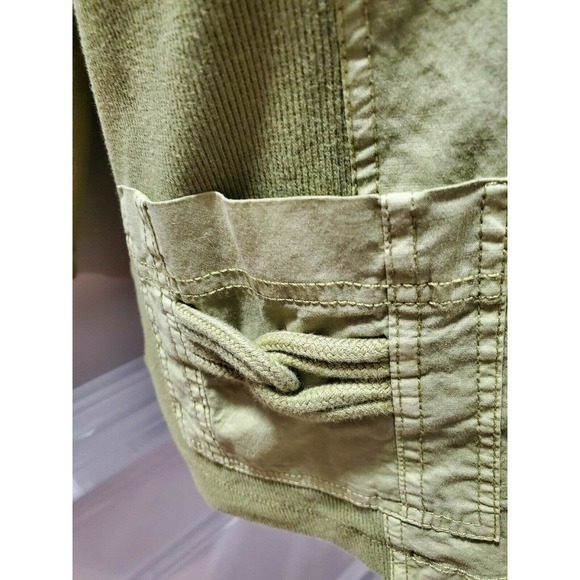 Zenergy Women Green Cotton Two Buttons Single Breasted Casual Jacket Coat Size 1 - Picture 5 of 12